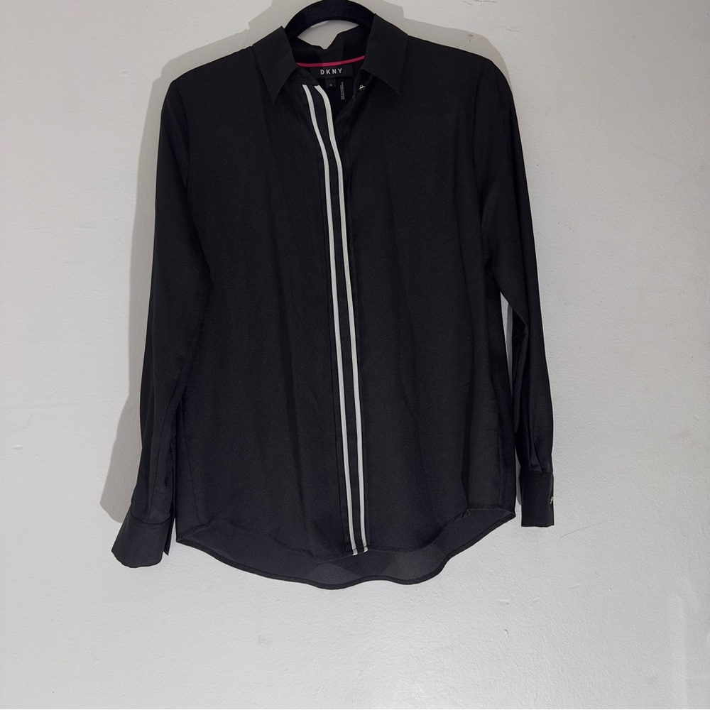 DKNY Black Long Sleeve Blouse XS – Button Down‎ Office Work Shirt Career Top